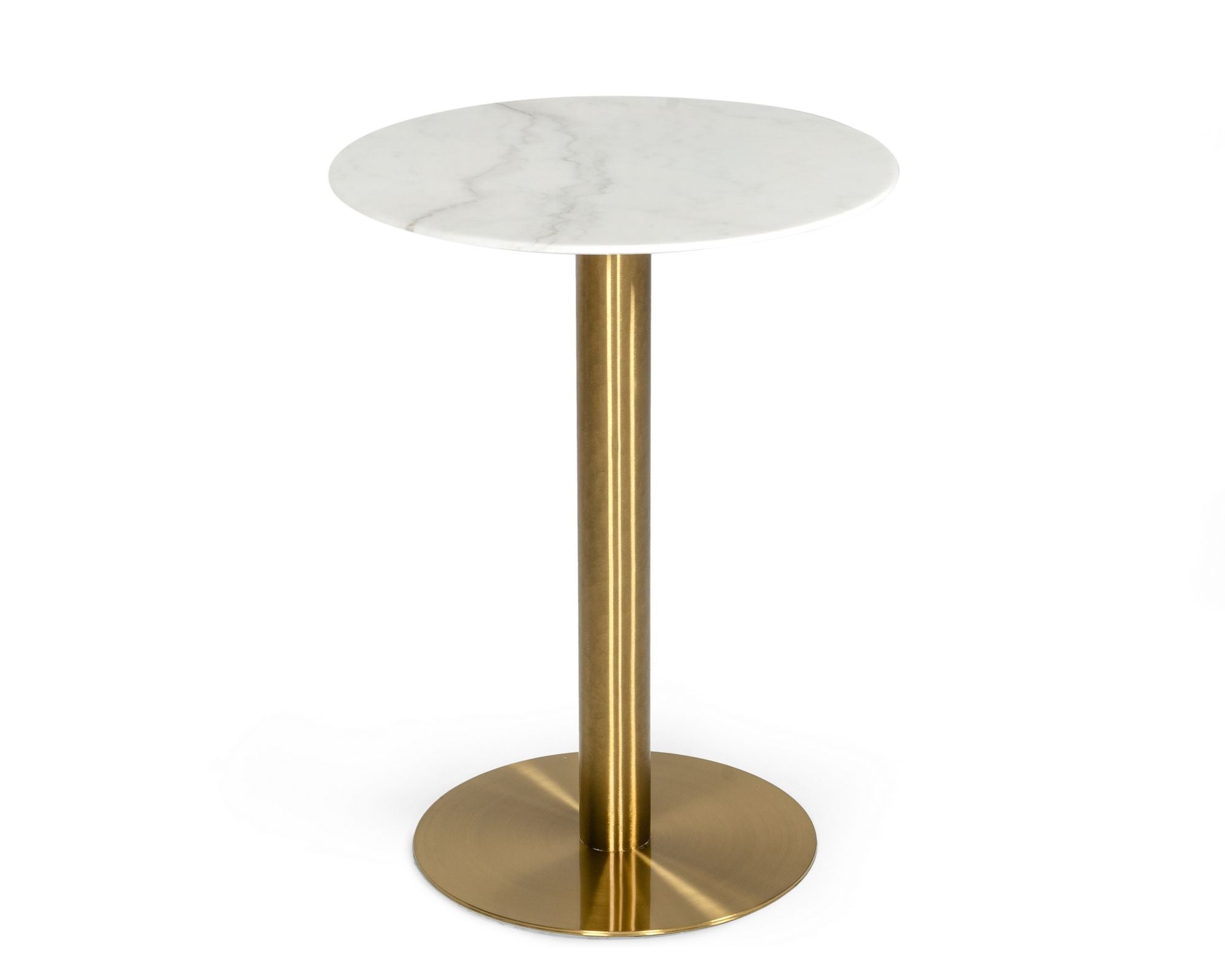 Modrest Fairway - Glam White Marble and Brushed Gold Bar Table