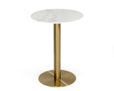 Modrest Fairway - Glam White Marble and Brushed Gold Bar Table