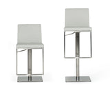 Modrest Folsum - Modern Light Grey & Brushed Stainless Steel Bar Stool