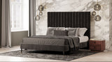 Modrest Hemlock - Modern Dark Grey Velvet Bed