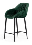 Modrest Katrina - Modern Green Fabric Bar Stool