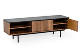 Modrest Maggie - Modern Walnut and Grey TV Stand