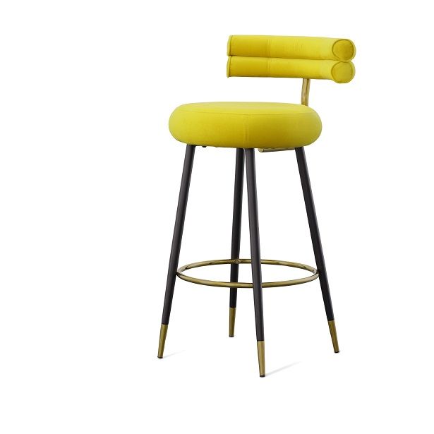 Modrest Nassau - Modern Glam Yellow with Black & Gold Barstool