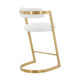 Modrest Shandra - White Leatherette & Gold Counter Stool