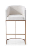 Modrest Yukon - Modern White Fabric & Brushed Bronze Bar Chair