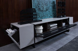 Nova Domus Lorena Modern Grey & Gun Metal Black TV Stand