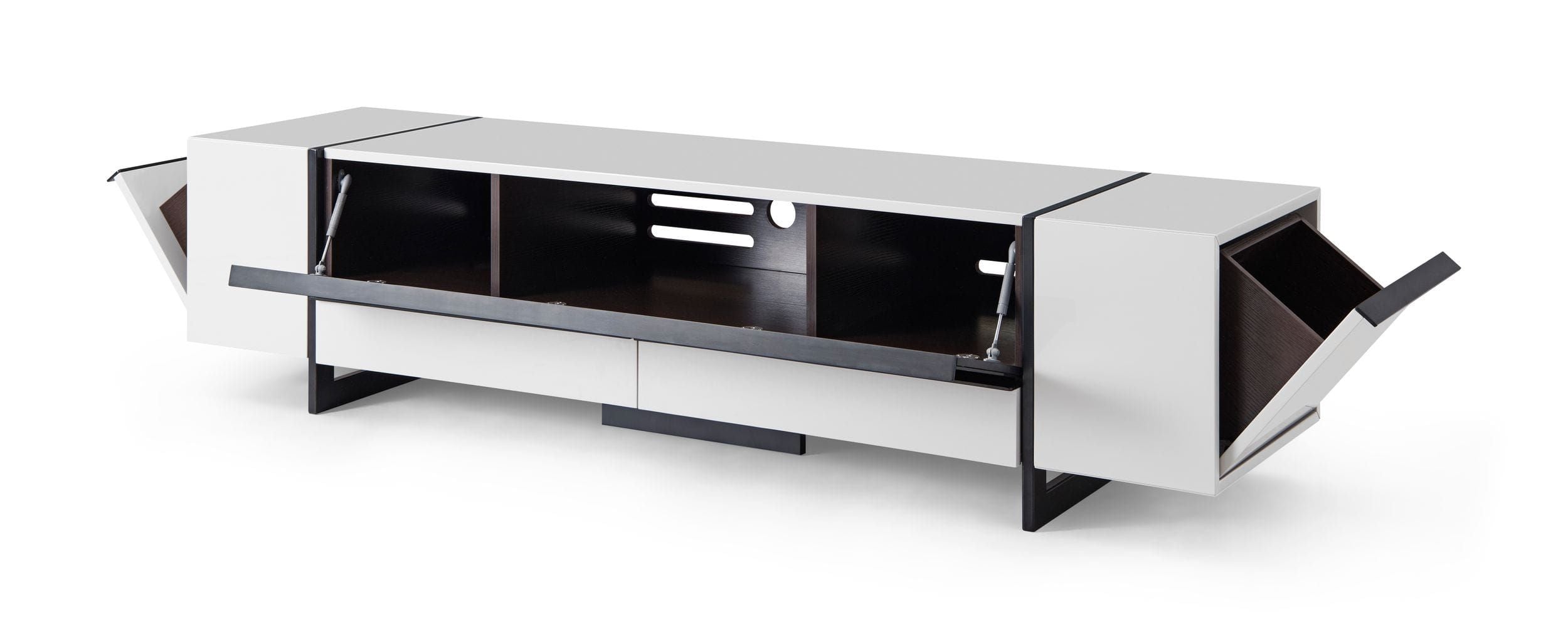 Nova Domus Lorena Modern Grey & Gun Metal Black TV Stand