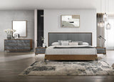 Nova Domus Metcalf - Mid-Century Walnut & Grey Bedroom Set