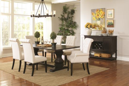 Parkins Dining Room Set Rustic Espresso and Beige