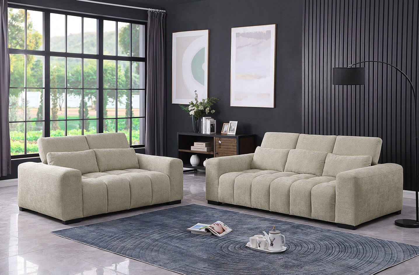 2pc Sofa & Loveseat Set