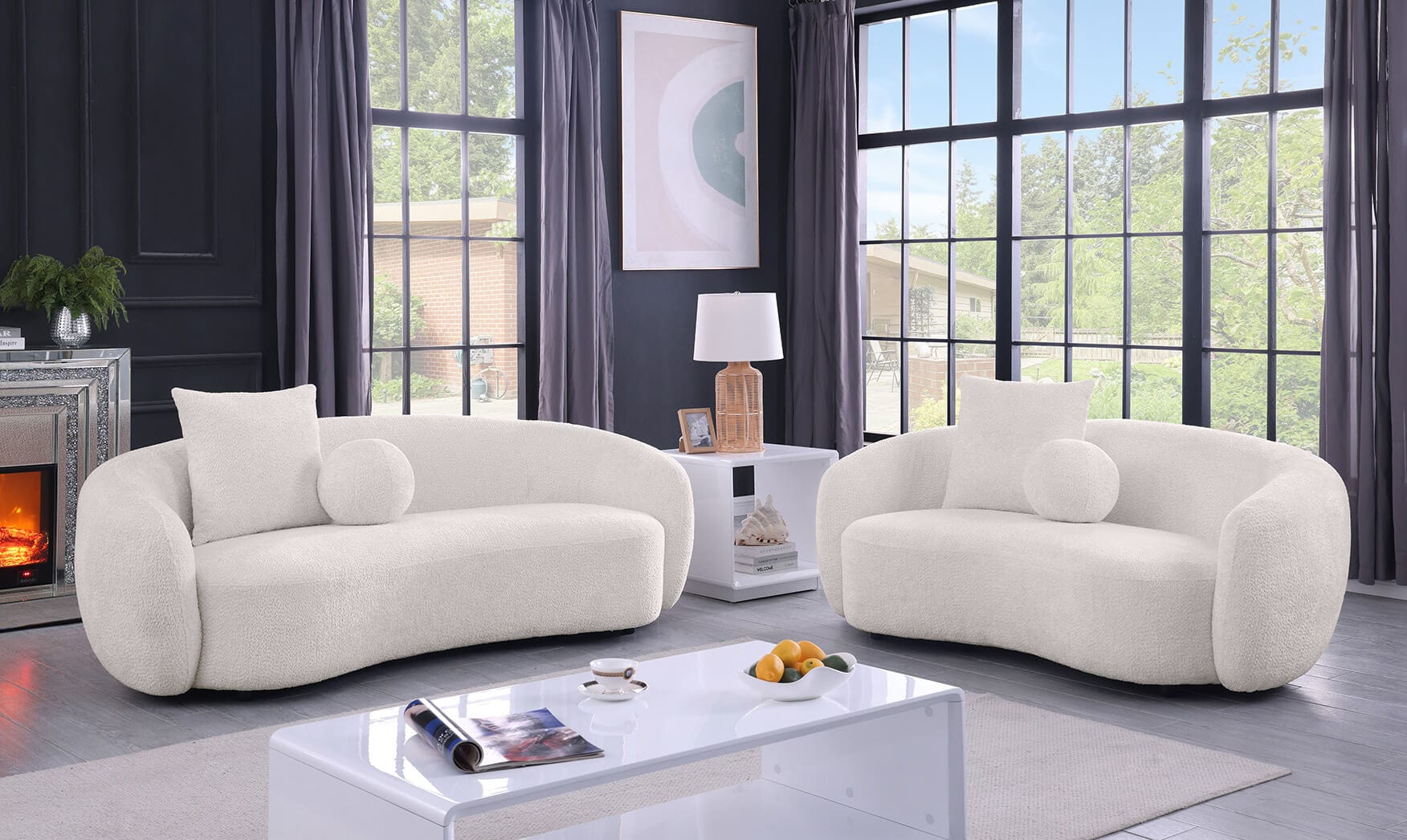 Cozy Teddy Fabric Sofa & Loveseat