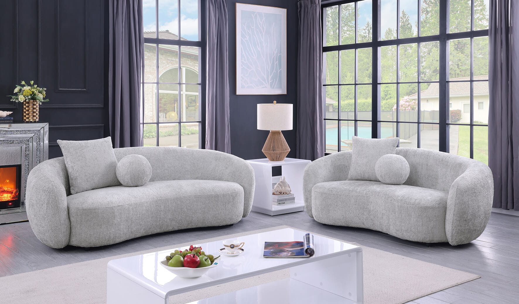 Cozy Teddy Fabric Sofa & Loveseat
