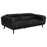 Shania 2-piece Track Arms Living Room Set Black