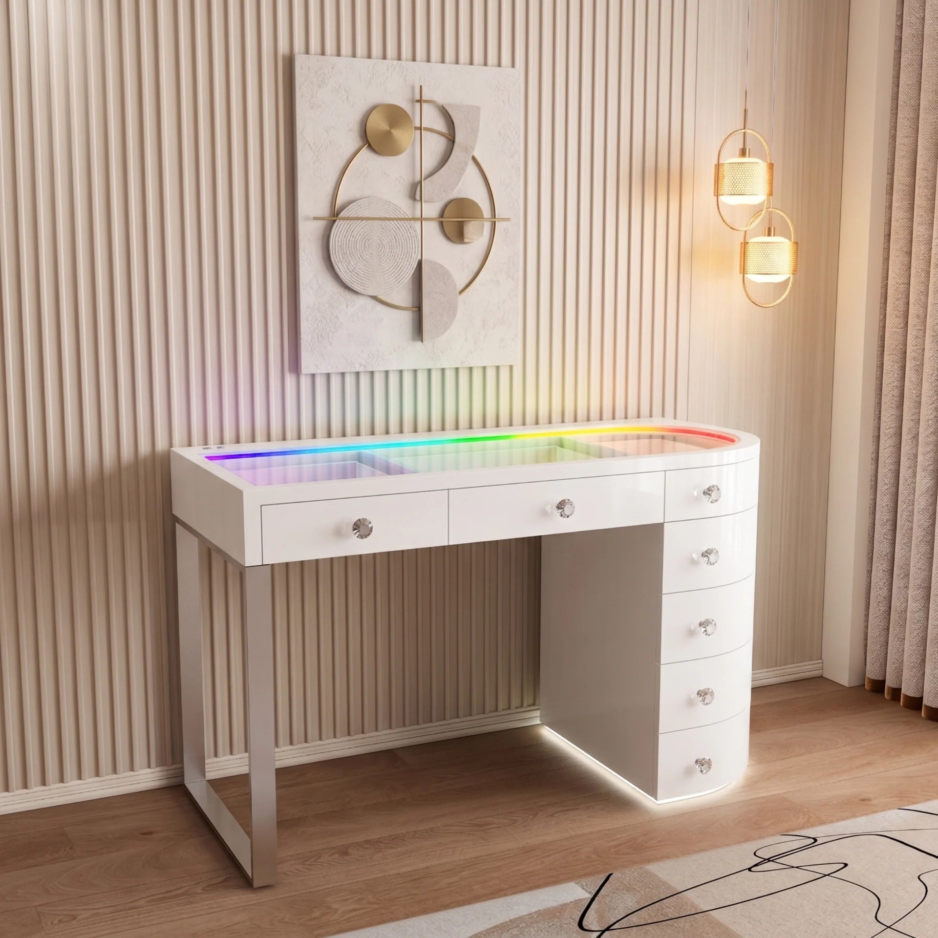 SlayStation® Skyra Premium Vanity Table w / RGB Light