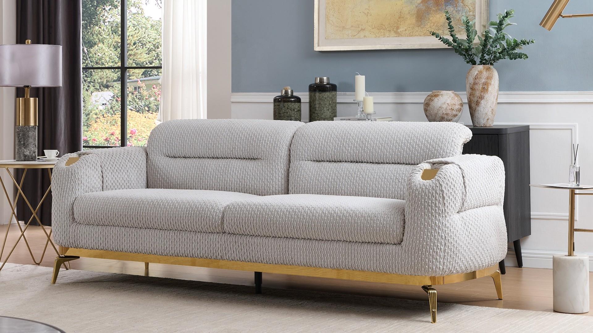 Zoe Living Room Set in Gray