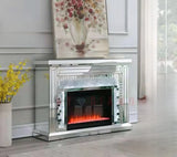 Crushed Diamonds LED Mirrored Fireplace