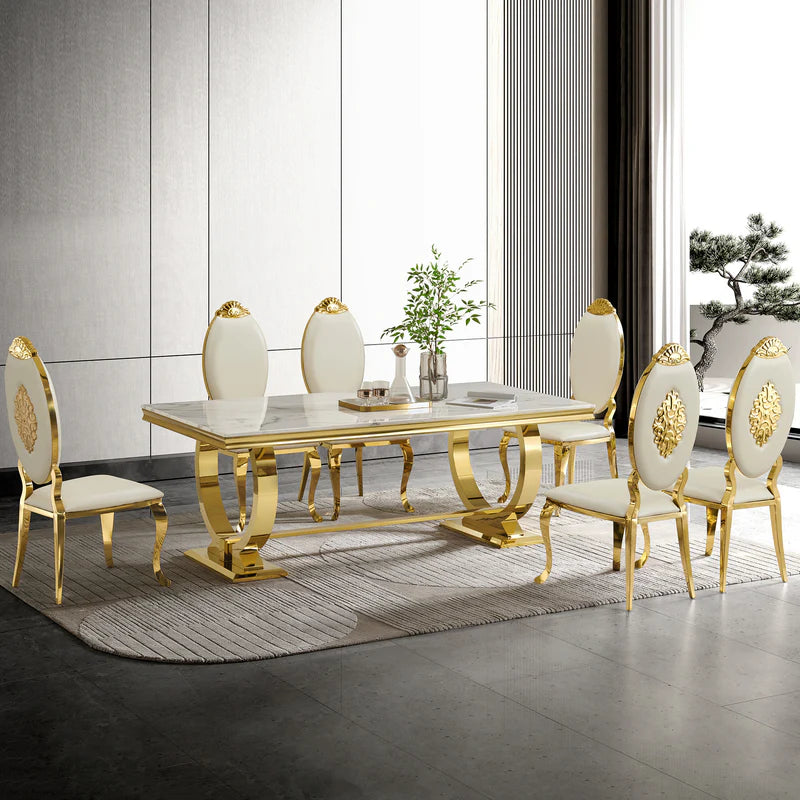 Modern Dining Table with 20mm Marble Top