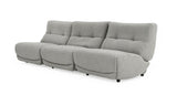 Divani Casa Basil - Modern Grey Fabric Large Sofa With 3 Electric Recliners