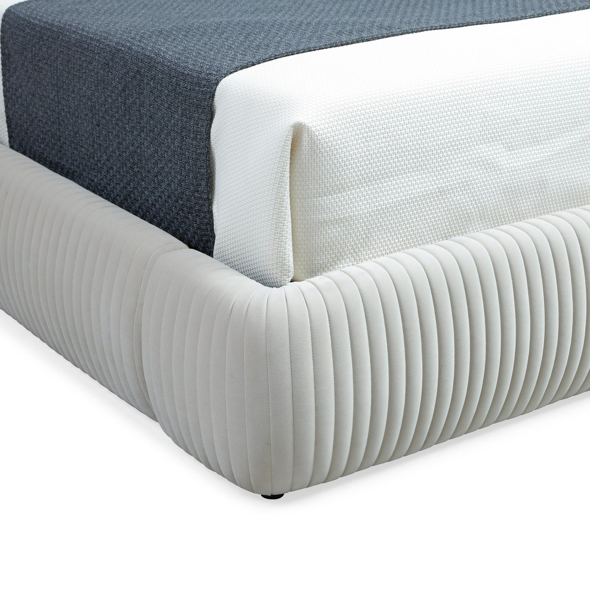 Hortman - Modern Off-White Fabric Bed