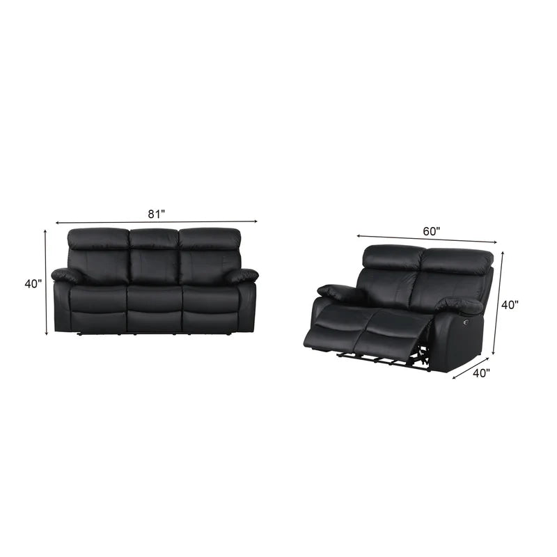 Harry Black Power Recliner Sofa & Loveseat