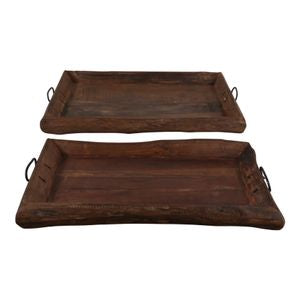 HATCHERMILL SET OF 2 BROWN TRAY 3 (IN)