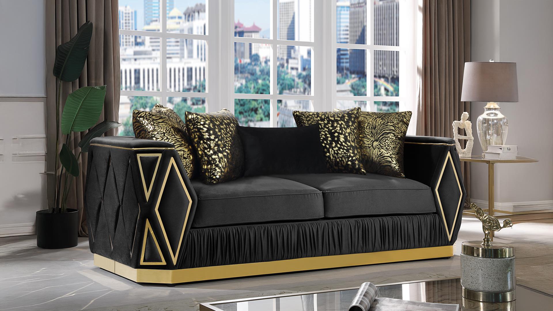 Cavalli Living Room Set Black