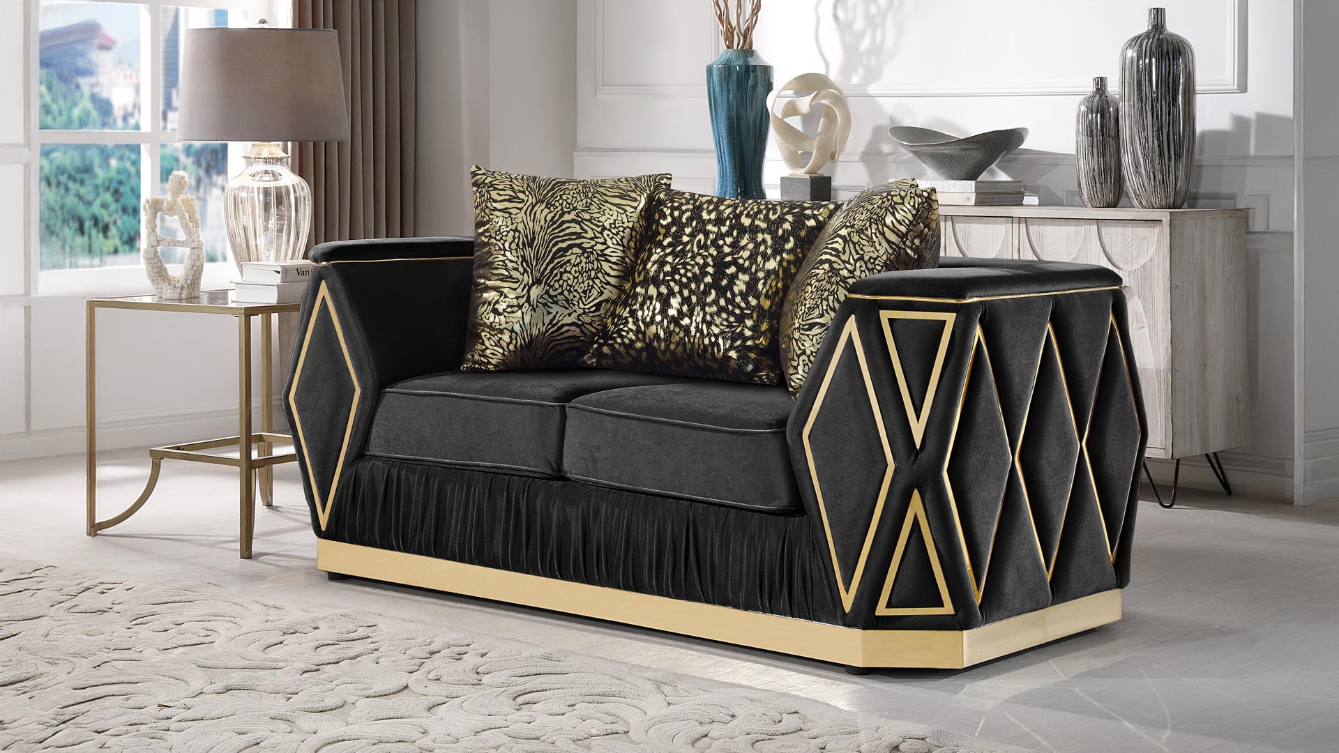 Cavalli Living Room Set Black