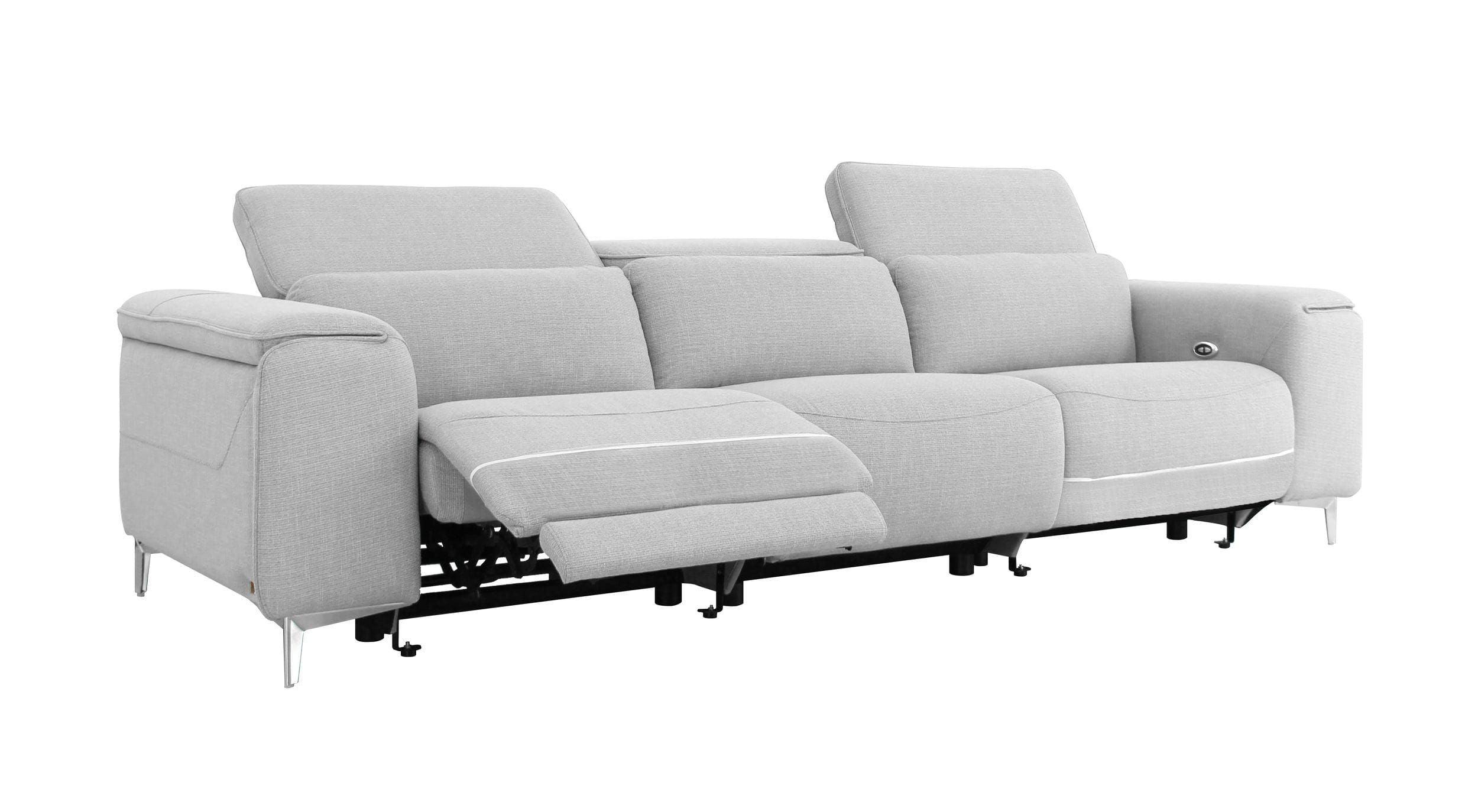 Divani Casa Cyprus - Contemporary Grey Fabric Sofa w/ Electric Recliners