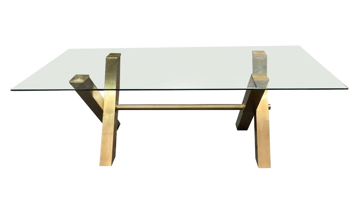 Modrest Dandy - Modern Golden & Glass Dining Table 5 pc st