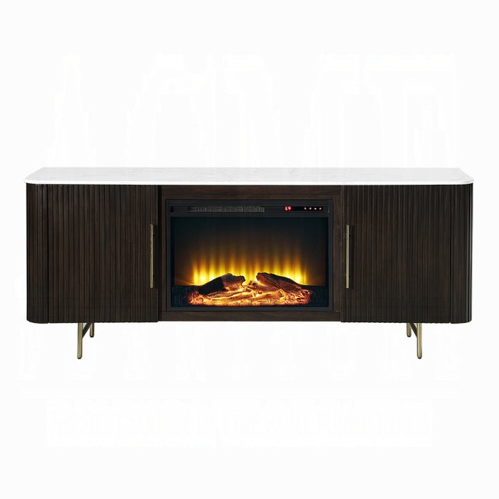 Clayten Server w/Marble Top & Fireplace