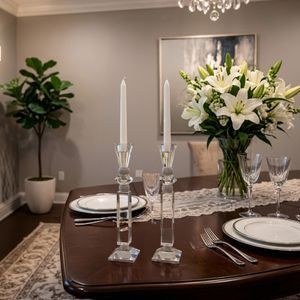 GRANLEYSHAW CLEAR CANDLE HOLDER 11 (IN)