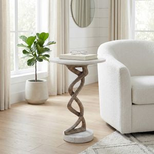 SHAYSHAW WHITE TABLE 23 (IN)