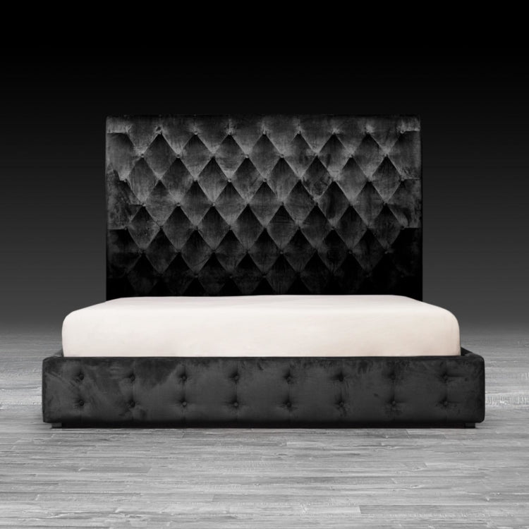 Elegant Velvet Black Bed (20%off)