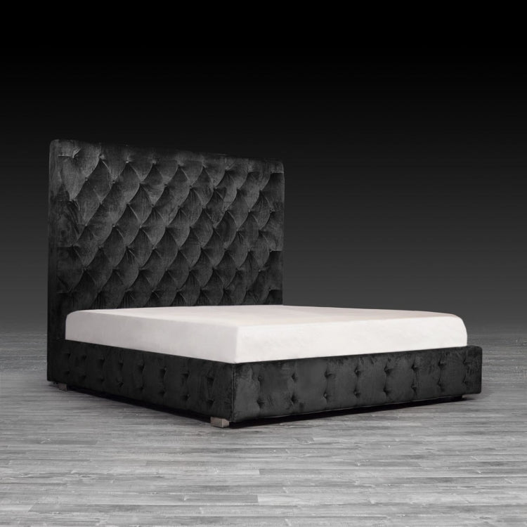 Elegant Velvet Black Bed (20%off)