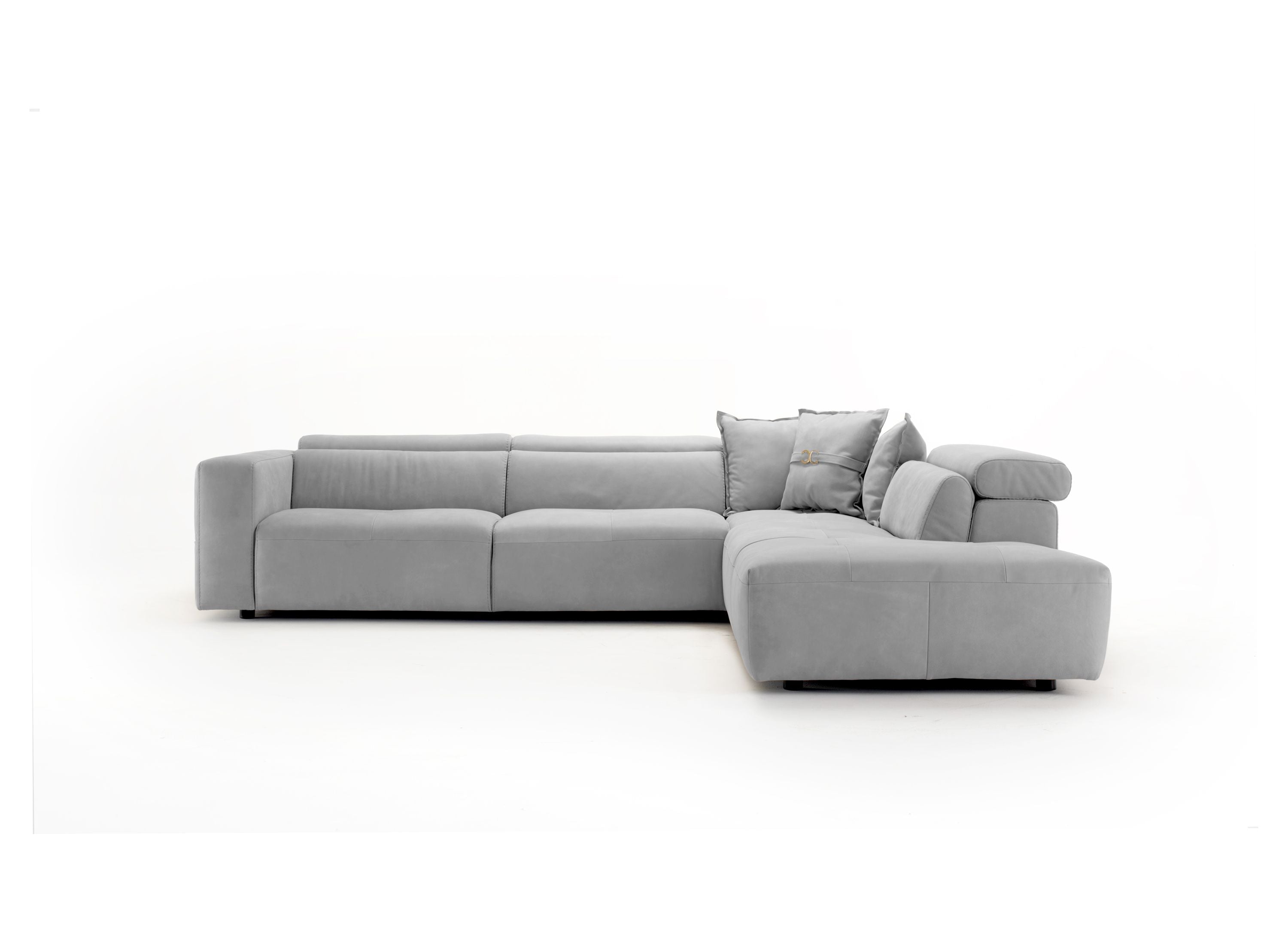 Coronelli Collezioni Grande - Italian Light Grey RAF Chaise Sectional Sofa