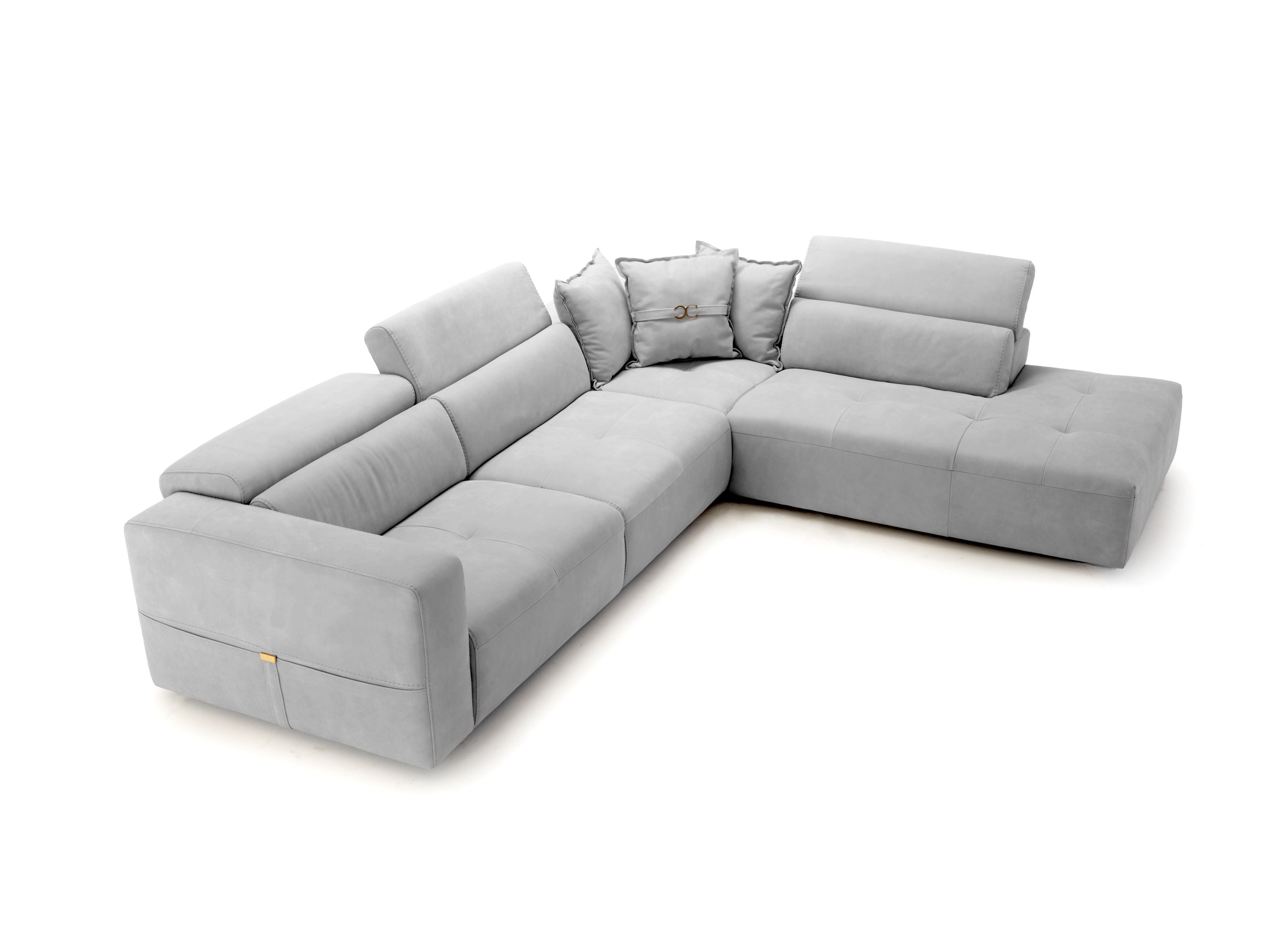 Coronelli Collezioni Grande - Italian Light Grey RAF Chaise Sectional Sofa