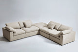 Divani Casa Kramer - Modern Modular Cream Fabric Sectional Sofa