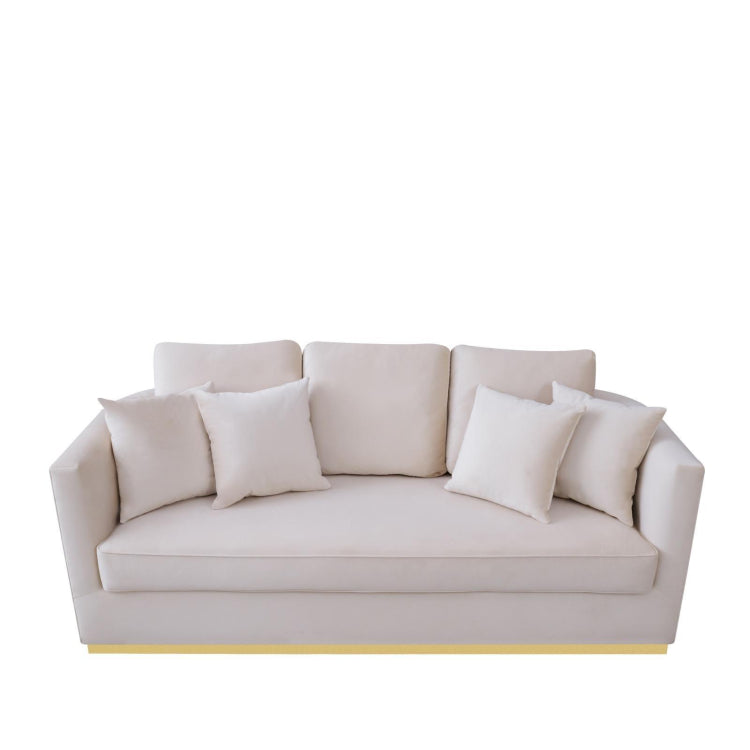 Lucia Shiny Gold Sofa Set | Beige (20%off)