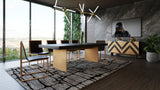 Modrest Perret - Large Glam Black Ash + Brushed Brass Dining Table