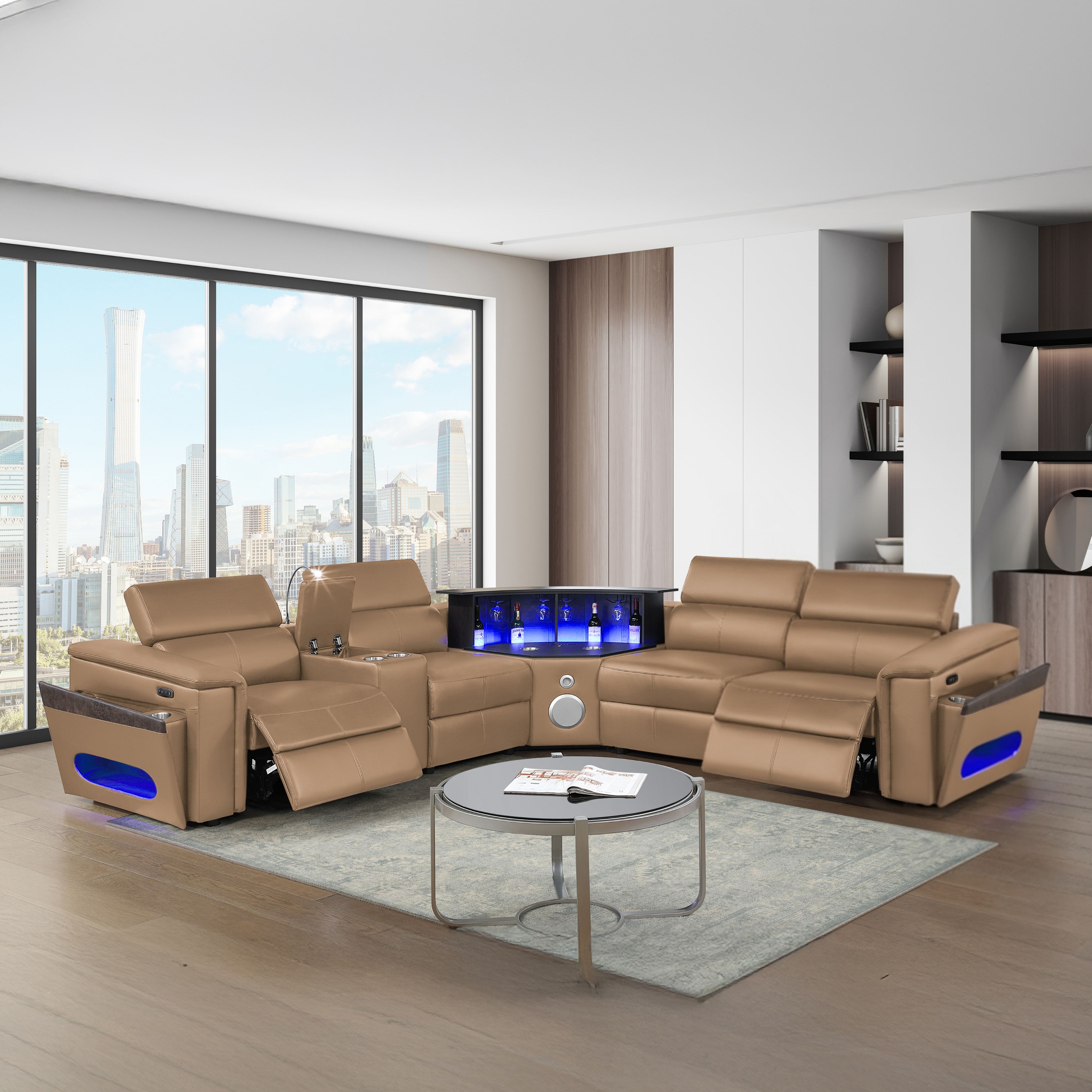 Nova Sectional Sofa in Black