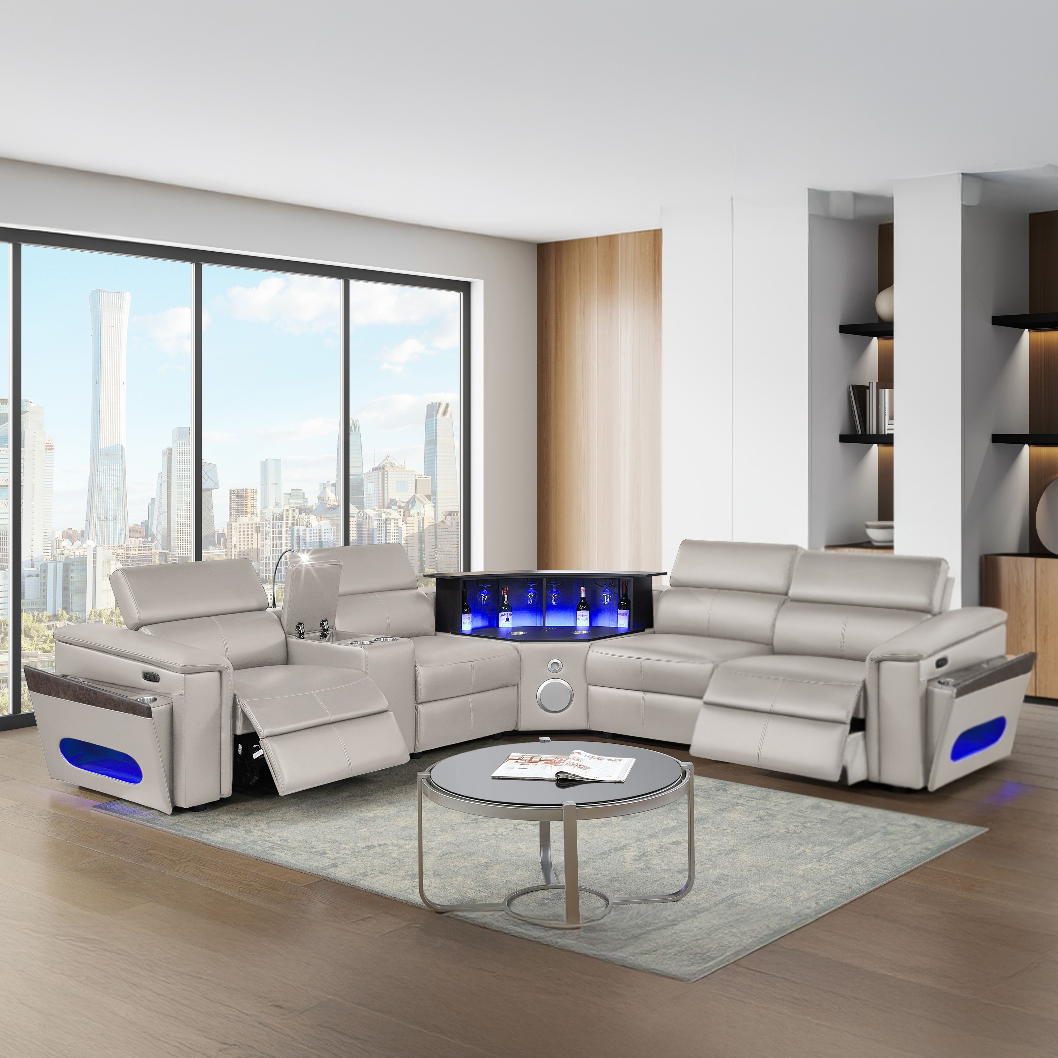 Nova Sectional Sofa in Black