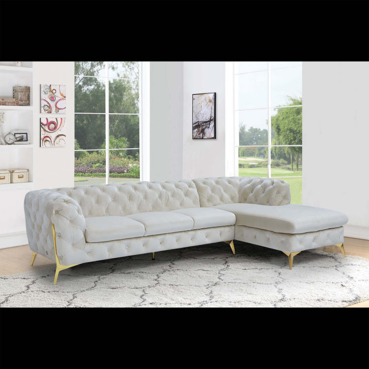 Regina LAF Sofa Chaise Sectional Gold | Beige (20%off)